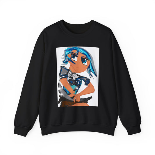 Anime Girl Sword Fighter Unisex Heavy Blend™ Crewneck Sweatshirt