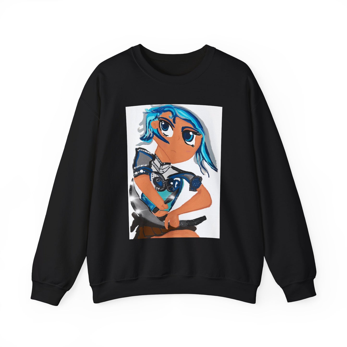 Anime Girl Sword Fighter Unisex Heavy Blend™ Crewneck Sweatshirt
