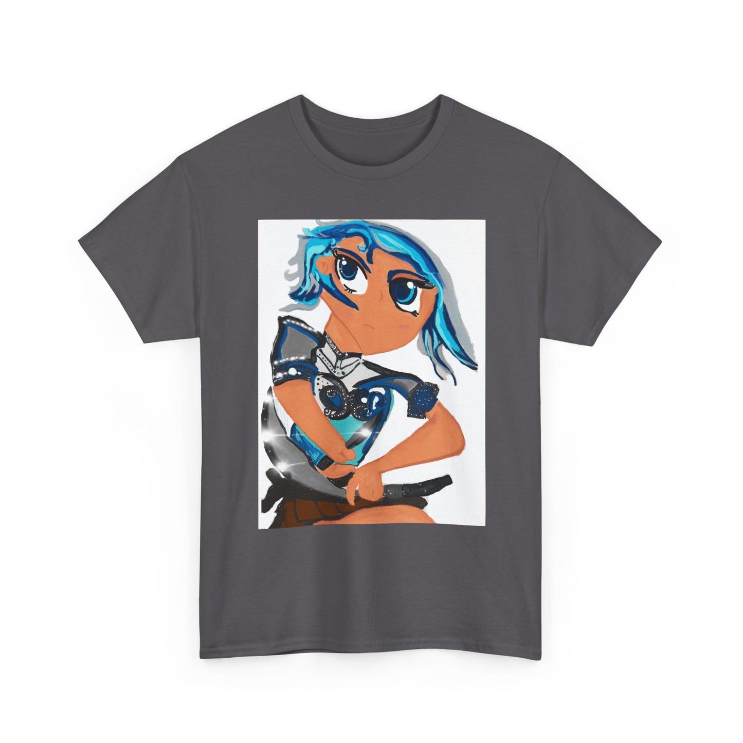 Anime Girl Sword Fighter Unisex Heavy Cotton Tee