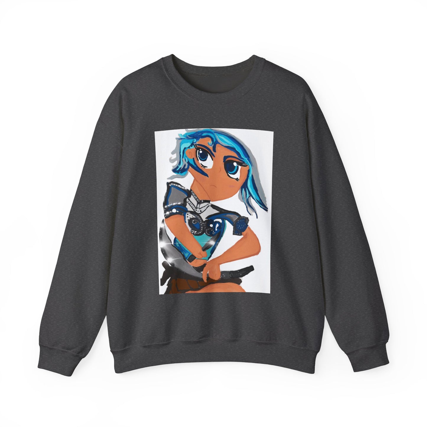 Anime Girl Sword Fighter Unisex Heavy Blend™ Crewneck Sweatshirt