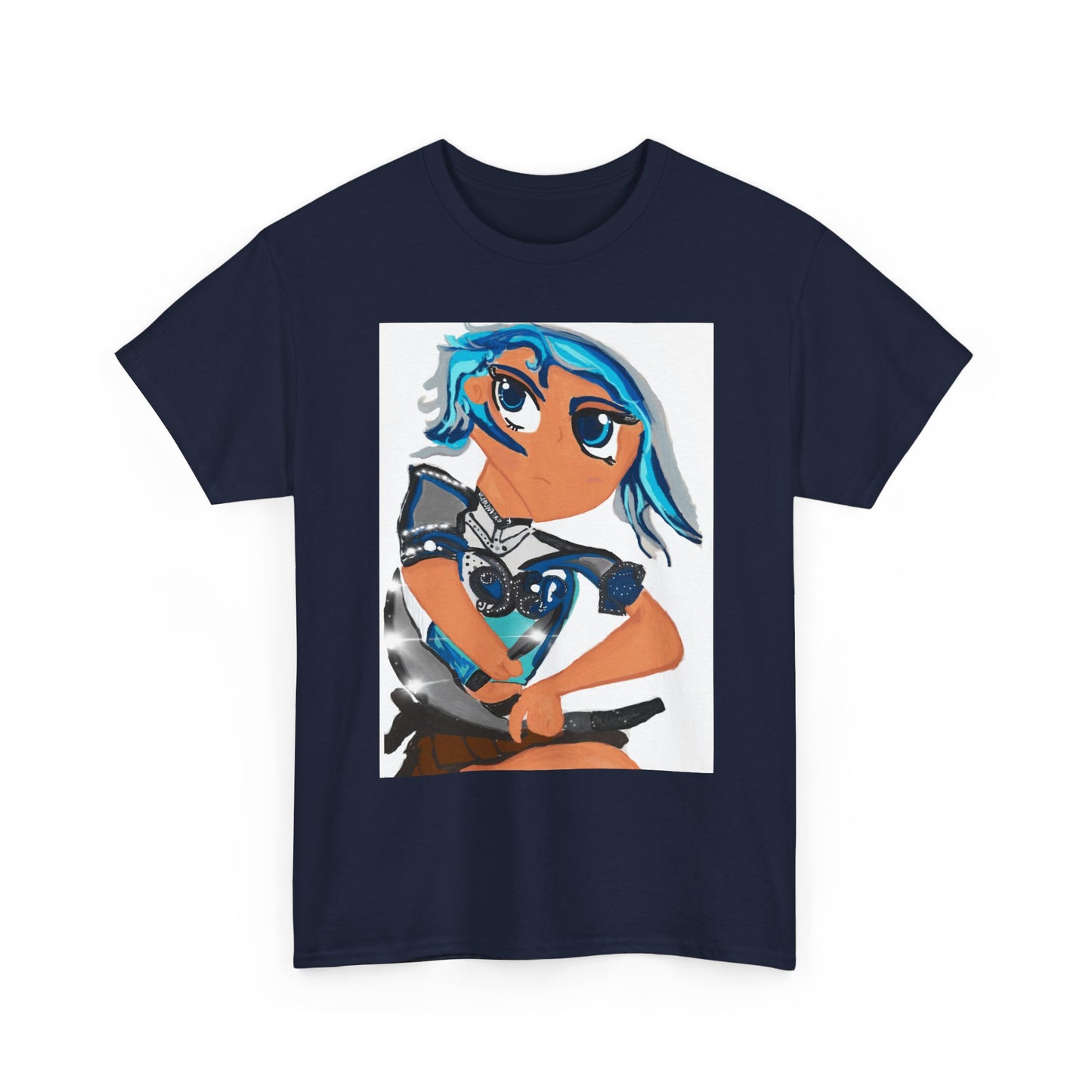 Anime Girl Sword Fighter Unisex Heavy Cotton Tee