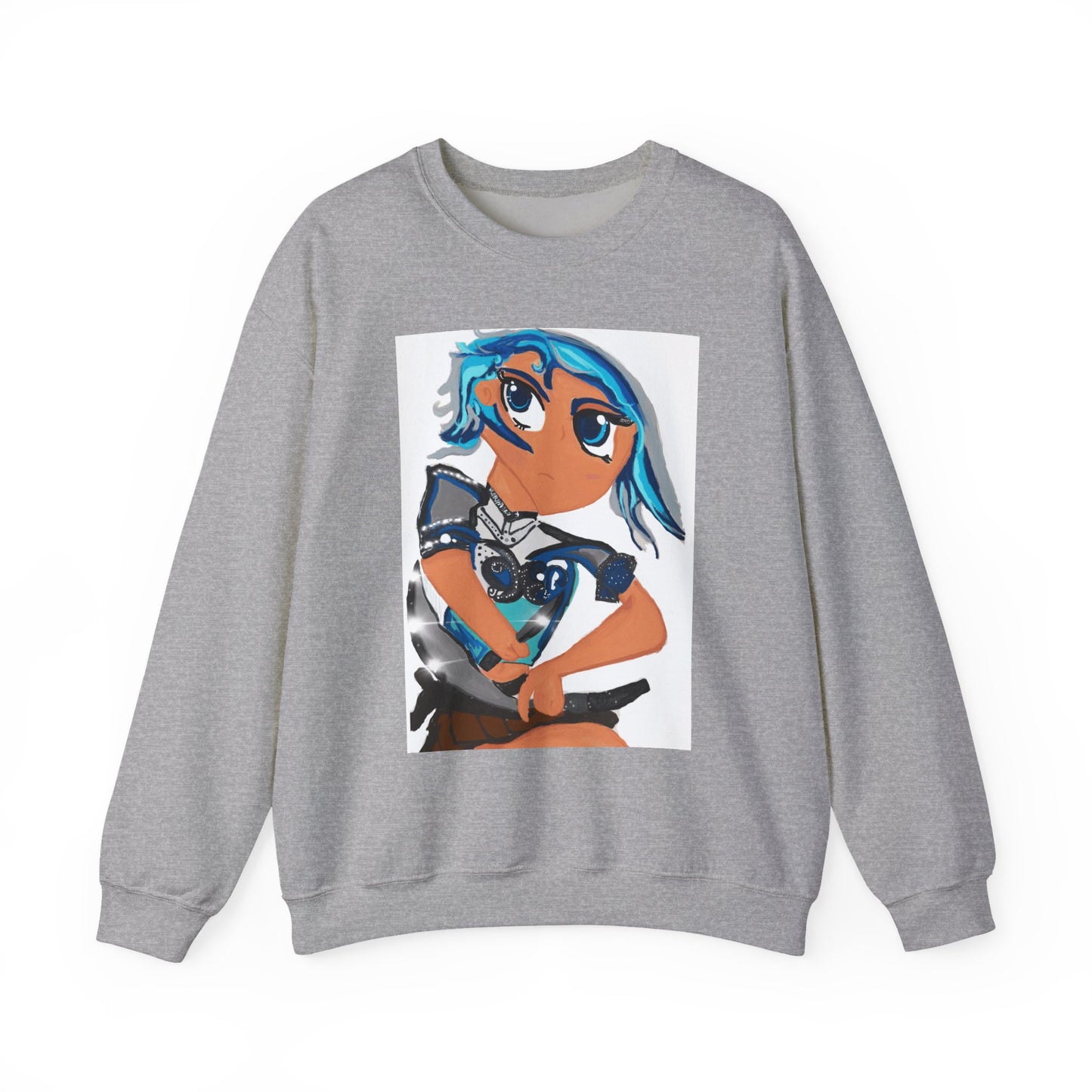 Anime Girl Sword Fighter Unisex Heavy Blend™ Crewneck Sweatshirt