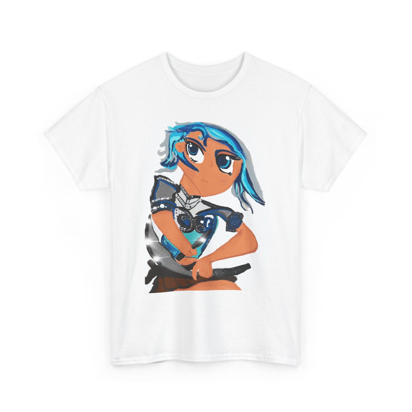 Anime Girl Sword Fighter Unisex Heavy Cotton Tee
