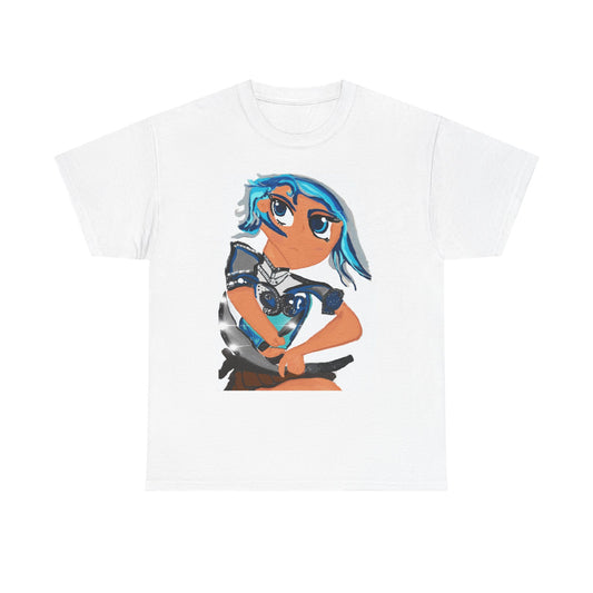 Anime Girl Sword Fighter Unisex Heavy Cotton Tee