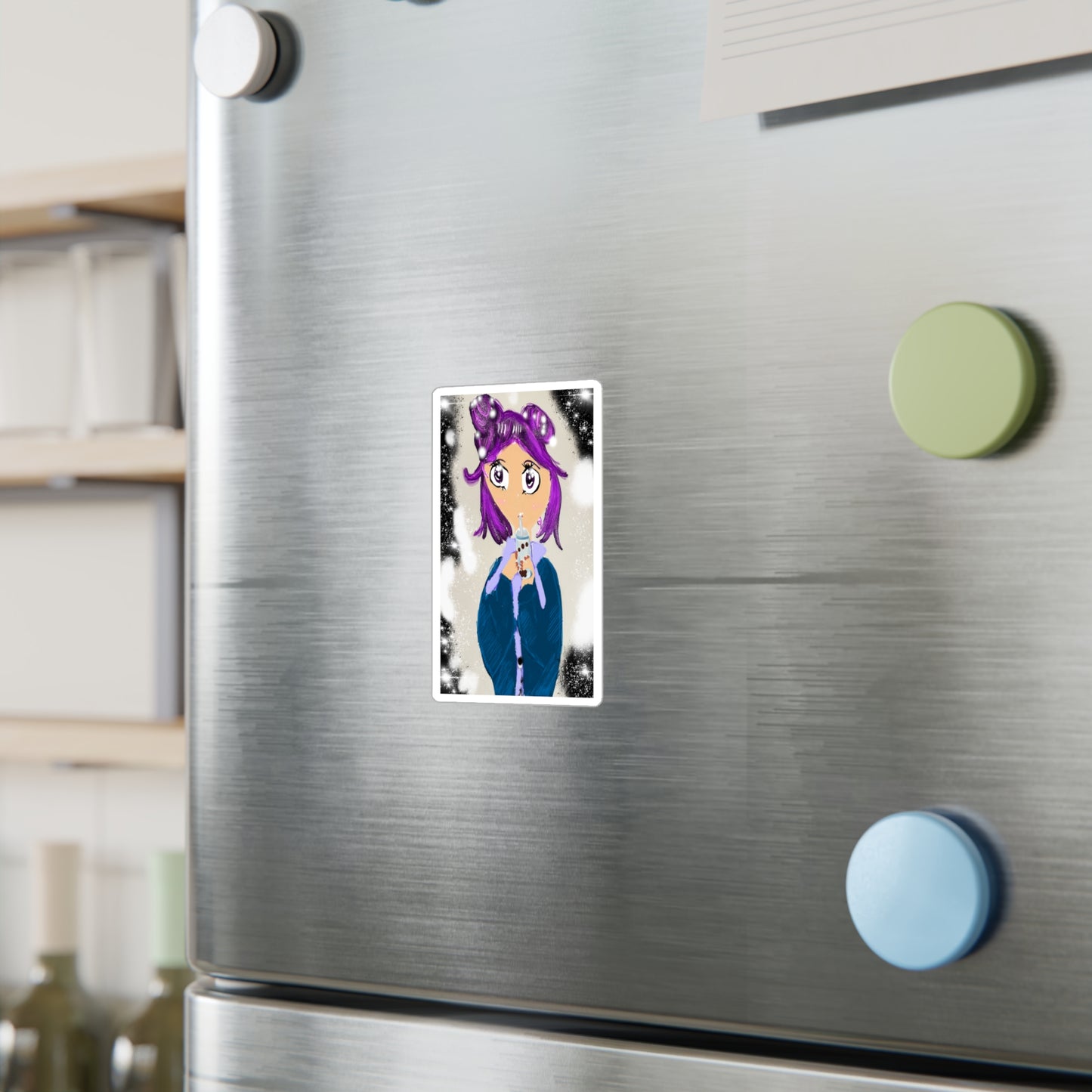 Anime Girl Boba Kiss-Cut Vinyl Decals
