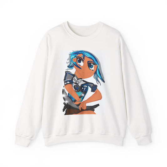 Anime Girl Sword Fighter Unisex Heavy Blend™ Crewneck Sweatshirt