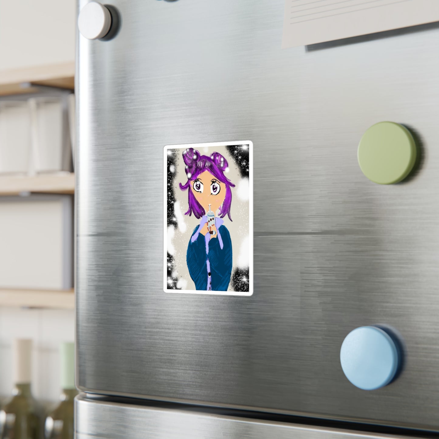 Anime Girl Boba Kiss-Cut Vinyl Decals
