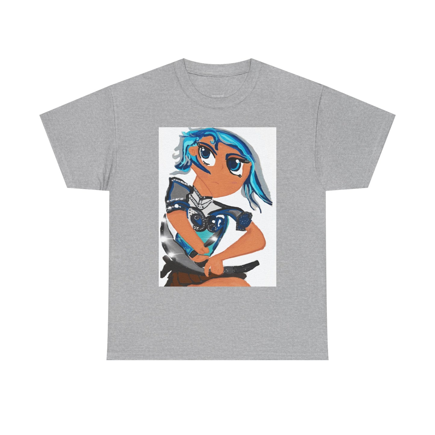 Anime Girl Sword Fighter Unisex Heavy Cotton Tee