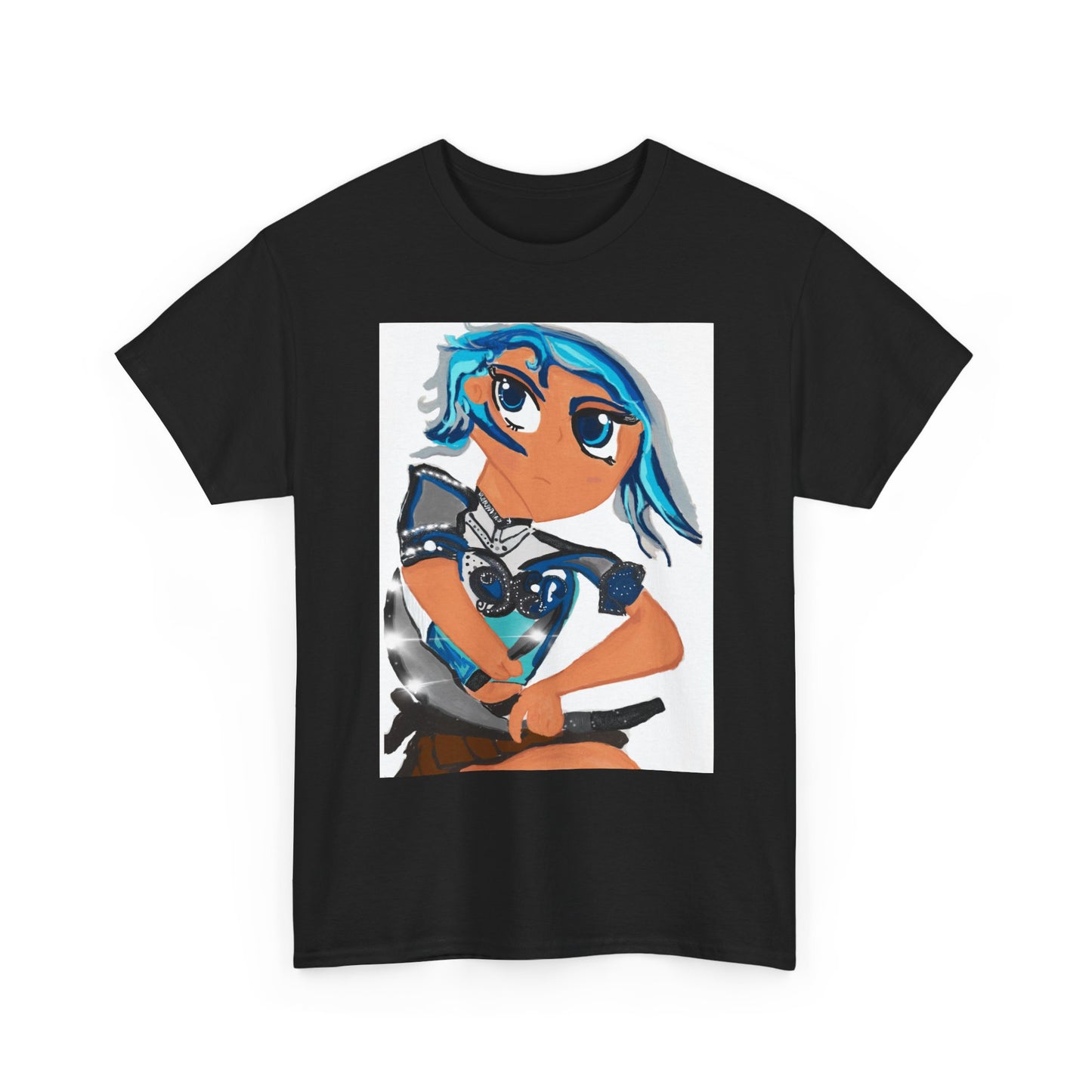 Anime Girl Sword Fighter Unisex Heavy Cotton Tee