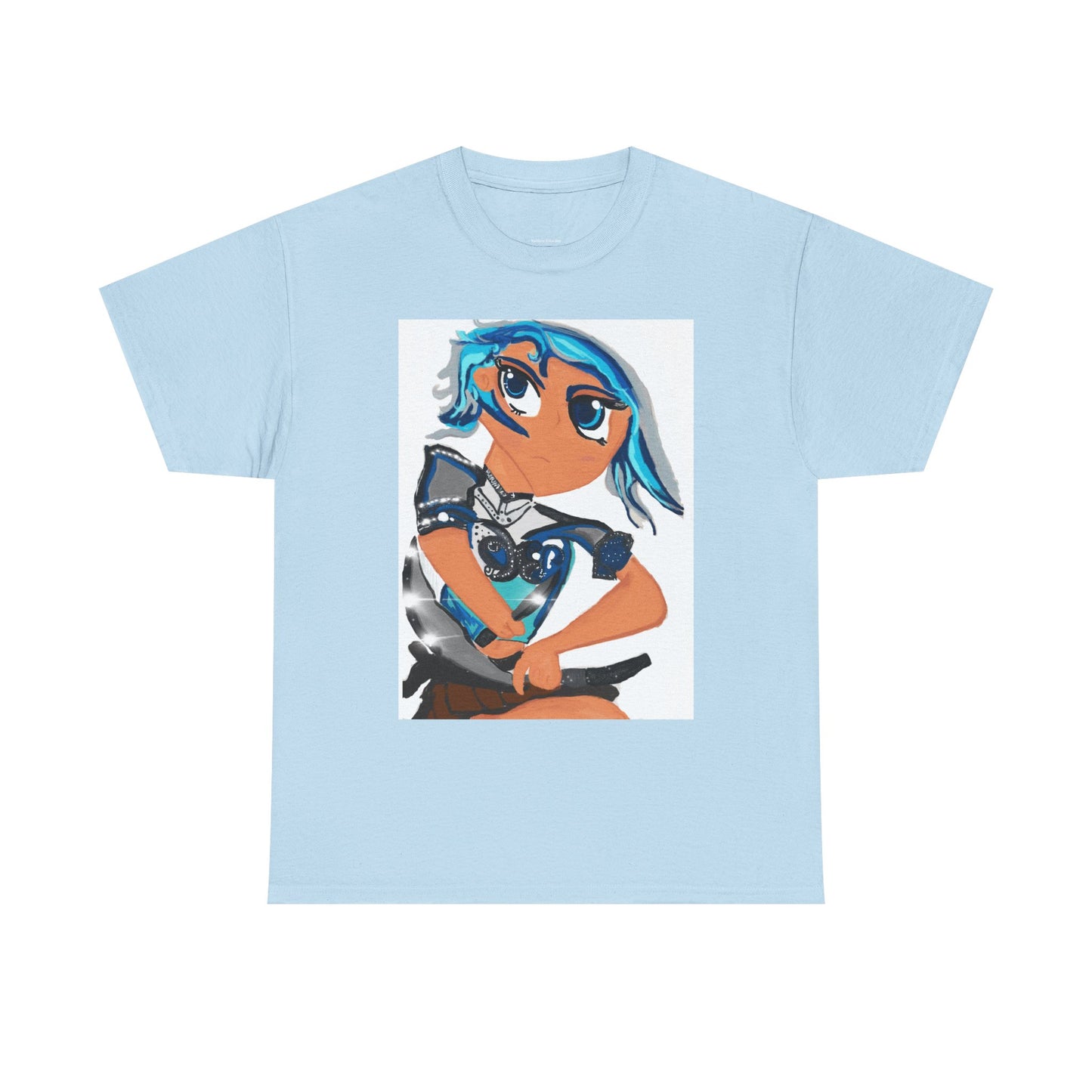 Anime Girl Sword Fighter Unisex Heavy Cotton Tee