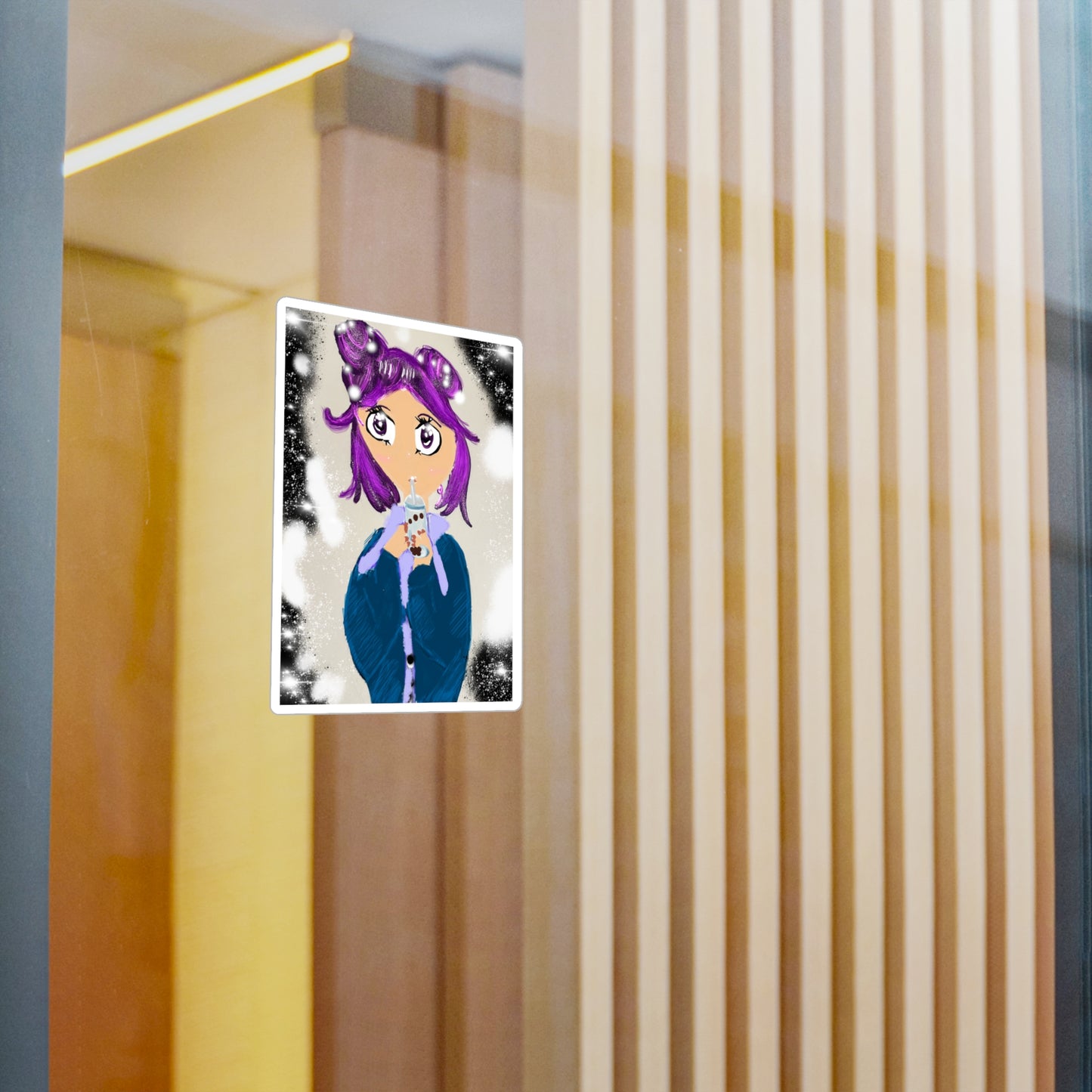 Anime Girl Boba Kiss-Cut Vinyl Decals
